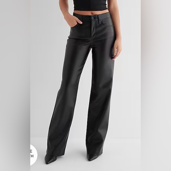 NWT Express faux leather high waisted straight leg pants - Picture 2 of 6